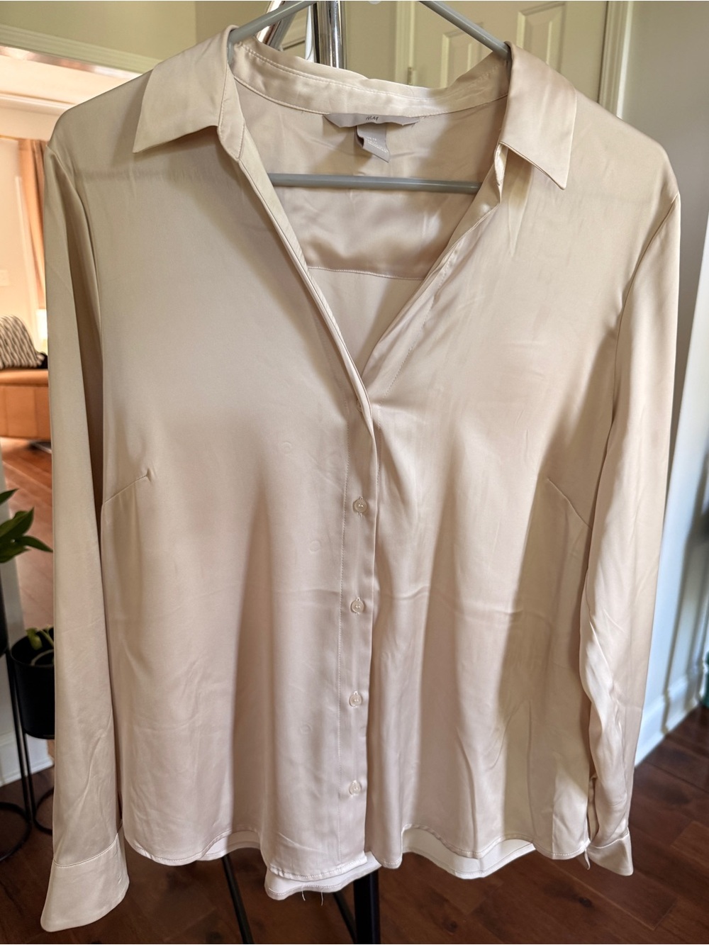 H&M Light Cream Button-Up Blouse